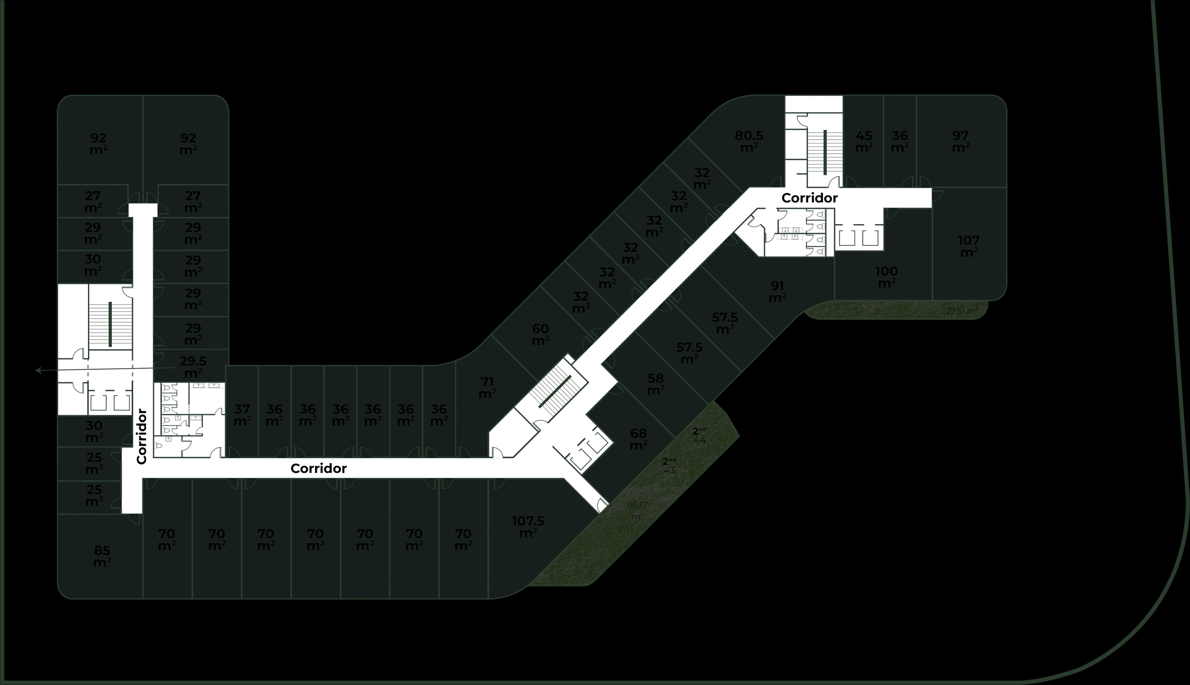 90 Gate Second Floor unit layout